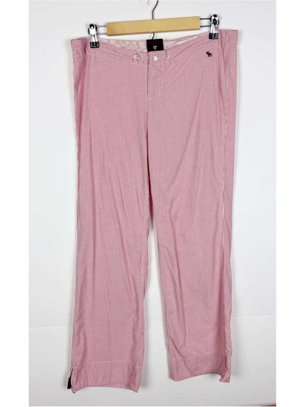 Vintage Abercrombie Sleep Pink Striped Pajama Lounge Pant Y2K Small Moose